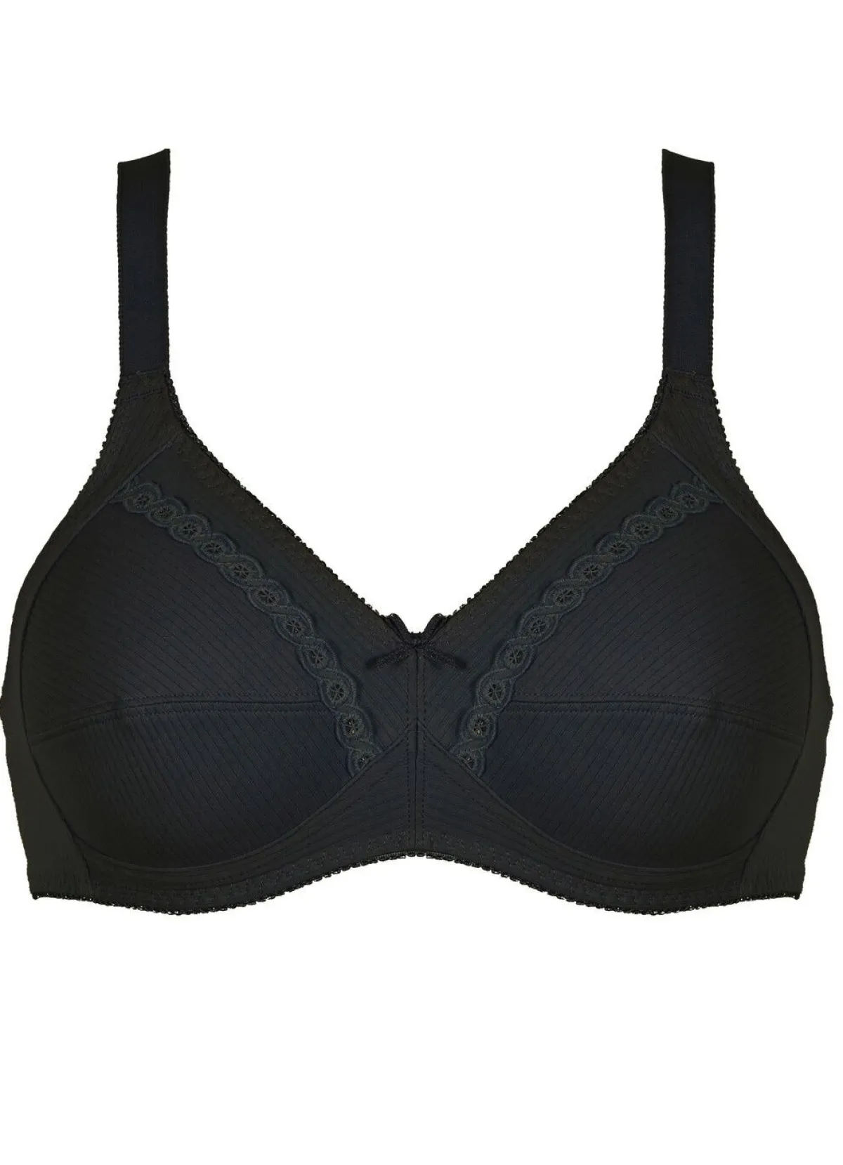 Outlet NATURANA Zweierpack BH mit dekorativem Spitzenband in den Cups 2X SCHWARZ