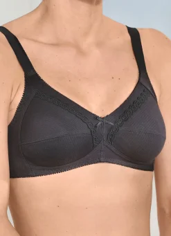 Discount NATURANA Zweierpack BH mit dekorativem Spitzenband in den Cups 1X SCHWARZ, 1X WEISS