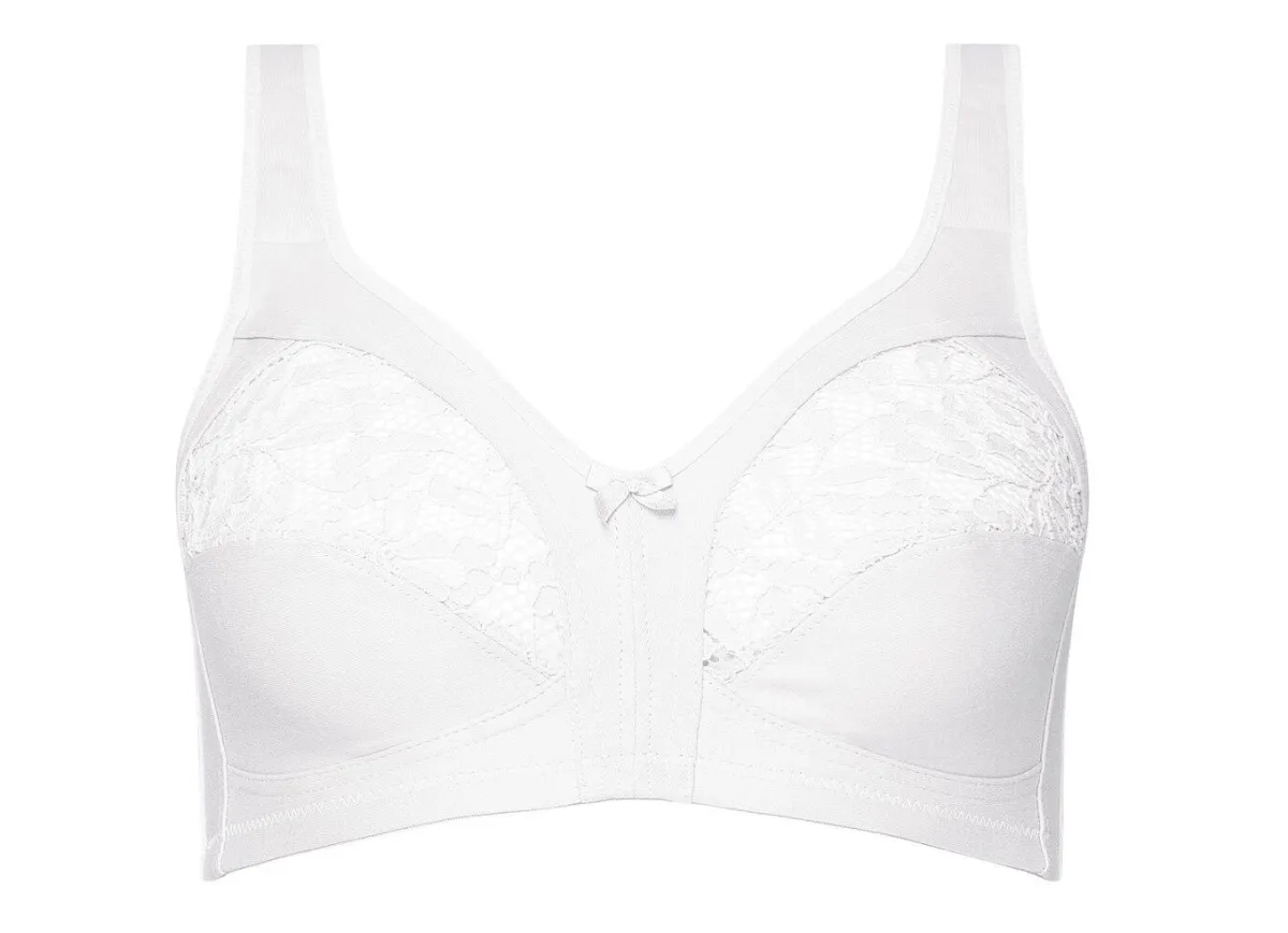 New NATURANA Zweierpack BH mit elastischer Spitze WEISS