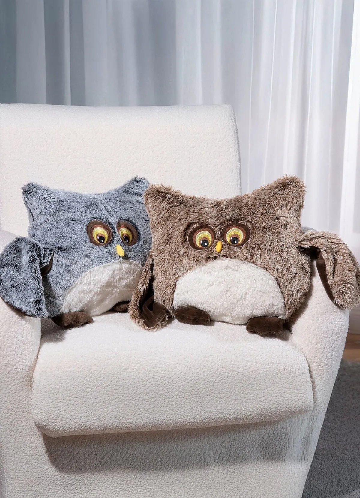 Outlet BADER Niedliches Eulen-Deko-Kissen BEIGE