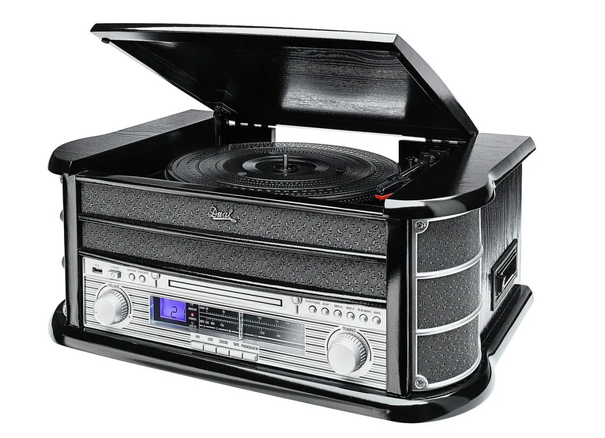 Discount BADER Nostalgie-Stereoanlage mit MP3-Direktaufnahmefunktion SCHWARZ