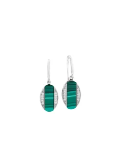 Clearance BADER Ohrhaken mit Zirkonia und Malachit-