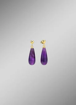New BADER Ohrstecker aus Gold mit Amethyst