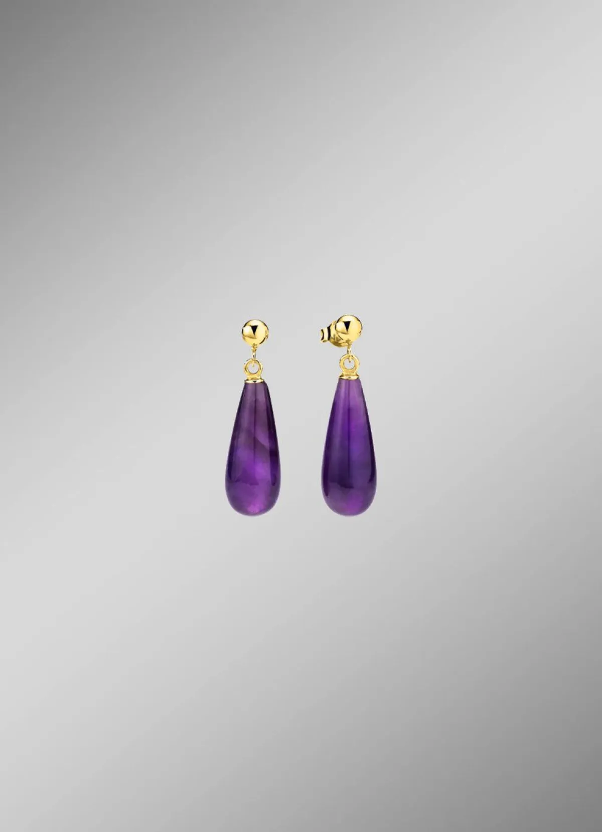 New BADER Ohrstecker aus Gold mit Amethyst