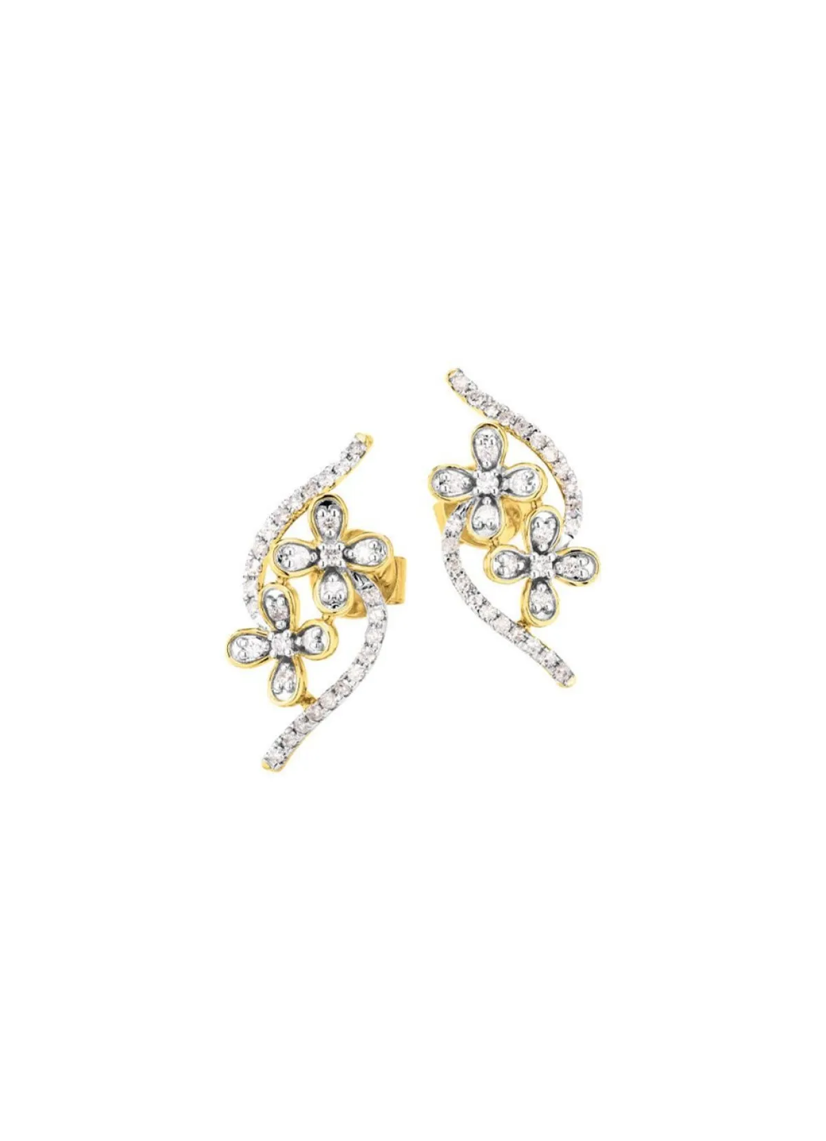 Discount BADER Ohrstecker im Blumen-Design, 20 Brillanten, 44 Diamanten