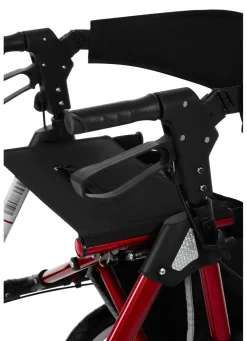 Best BADER Outdoor Rollator Inklusive Tasche und Gehstockhalter ROT