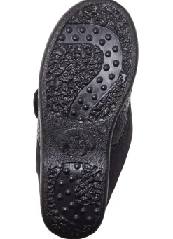 Sale BADER Pantoffel aus Elastik und Veloursmaterial SCHWARZ