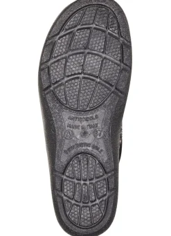 New BADER Pantoffel mit floralem Muster SCHWARZ