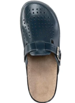 New BADER Pantolette aus Nappaleder mit luftiger Perforation MARINE