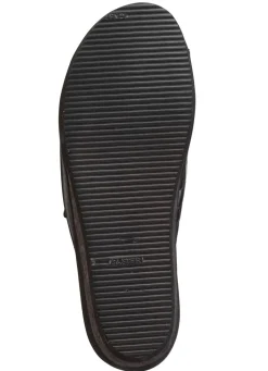 Outlet BADER Pantolette aus Nappaleder und krokogeprägtem Lackleder SCHWARZ