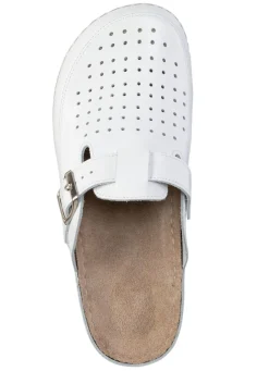 Clearance BADER Pantolette aus Nappaleder mit luftiger Perforation WEISS