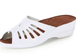 Discount BADER Pantolette mit Zierlochung WEISS
