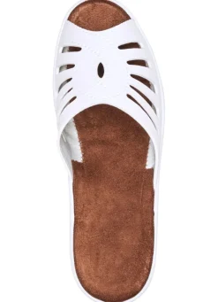 Discount BADER Pantolette mit Zierlochung WEISS
