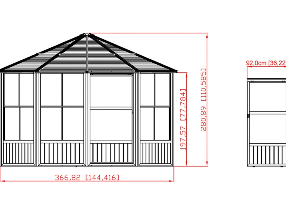 New BADER Pavillon „Charleston“ anthrazit