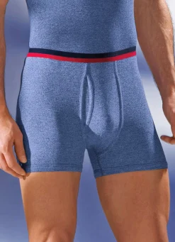Hot PERMATHERM , Zweierpack Unterhosen, kurz, Winterwäsche 1X JEANSBLAU MELIERT, 1X ANTHRAZIT MELIERT