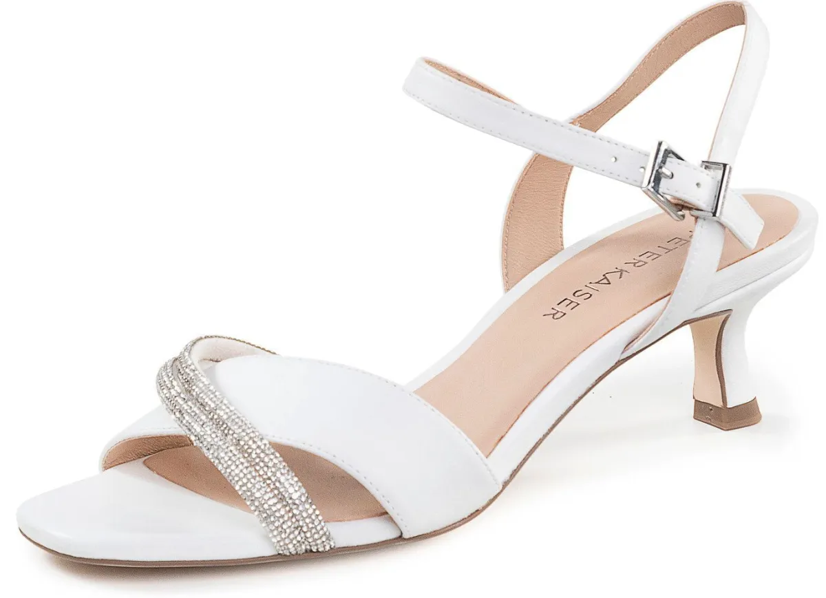 PETER KAISER Sandalette mit Glitzersteinchen WEISS