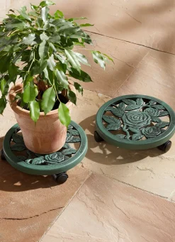 Outlet BADER Pflanzenroller antik, 2er-Set GRÜN