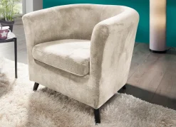 Hot BADER Pflegeleichter Sessel auf Holzfüßen CREME