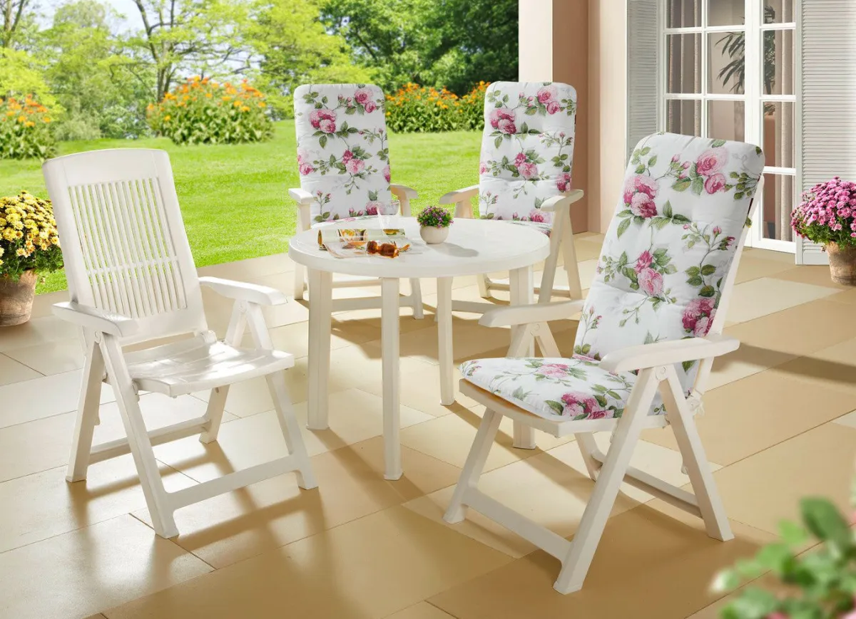 Outlet BADER Pflegeleichte und wetterfeste Gartenmöbel WEISS