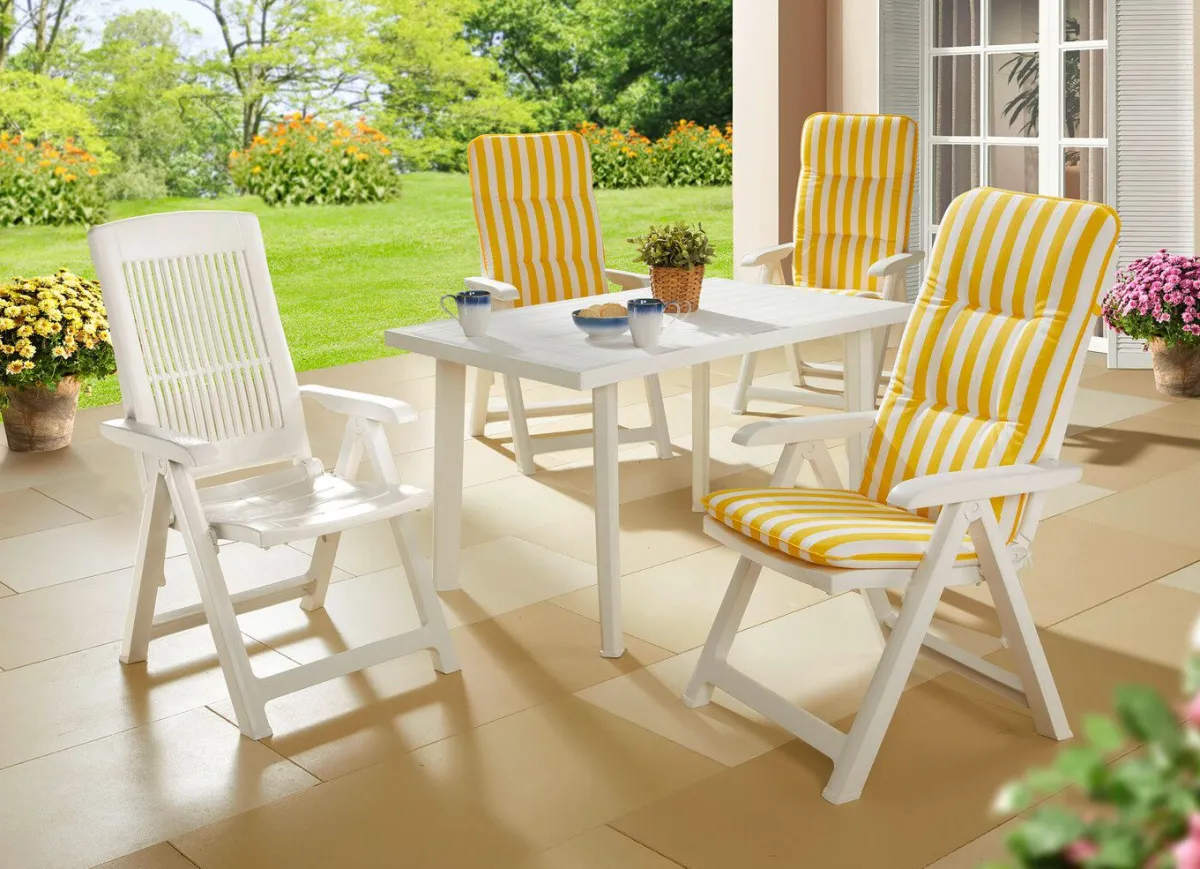 Outlet BADER Pflegeleichte und wetterfeste Gartenmöbel WEISS