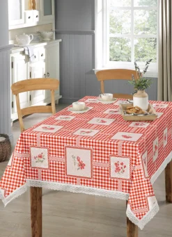 Hot BADER Pflegeleichte Wachstuch-Tischdecke ROT
