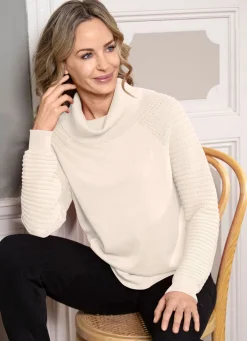 Online BADER Pima-Pullover in Feinstrick ECRU