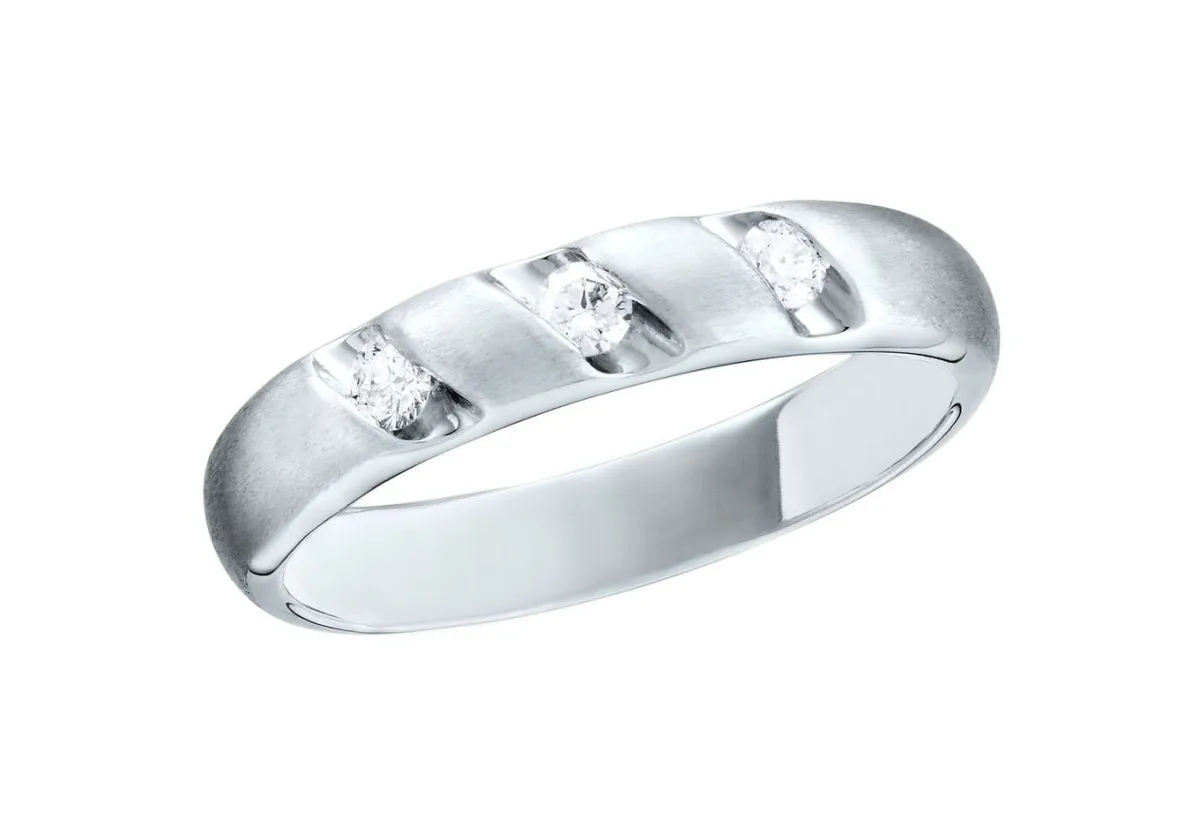 New BADER Platin Damenring mit 3 lupenreinen Brillanten