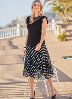 Clearance laurakent Plissee-Rock SCHWARZ-WEISS