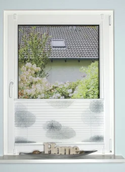 New BADER Plissee-Rollos ohne Bohren und Schrauben GRAU-STEINGRAU