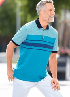 Clearance BADER Poloshirt in 2 Farben TÜRKIS-WEISS