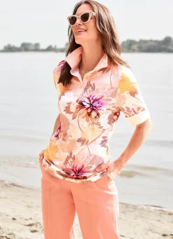 laurakent Poloshirt mit Allover-Druck APRICOT-FUCHSIA-GELB