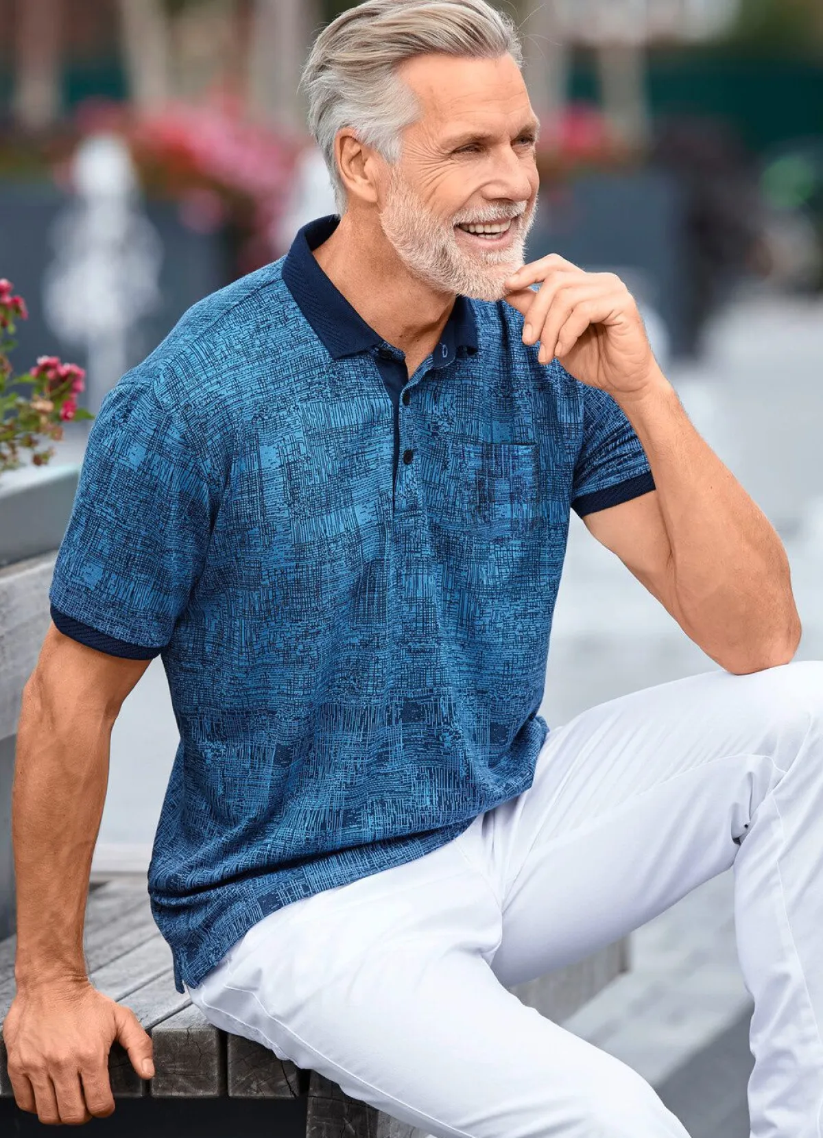 Sale BADER Poloshirt mit Brusttasche BLAU