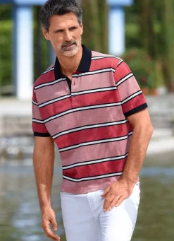 BADER Poloshirt mit Strickkragen KORALLE