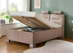 Best BADER Polsterbett mit Einbaulattenrost und Bettkasten CREME