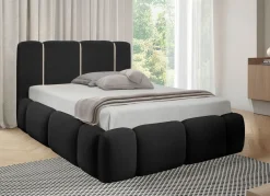 Outlet BADER Polsterbett mit LED-Beleuchtung und Bettkasten schwarz
