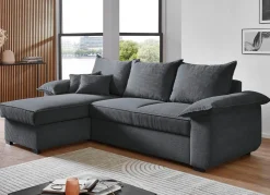 Clearance BADER Polsterecke mit Bettfunktion und Bettkasten ANTHRAZIT