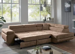 Clearance BADER Polsterecke mit Bettfunktion und Bettkasten BRAUN