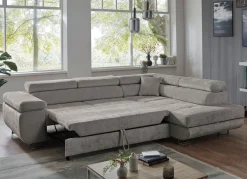 Discount BADER Polsterecke mit Bettfunktion und Bettkasten GRAU