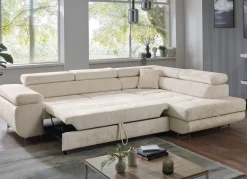 Online BADER Polsterecke mit Bettfunktion und Bettkasten CREME