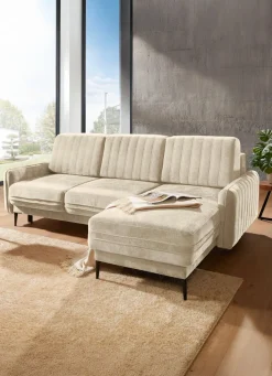 Hot BADER Polsterecke mit Bettfunktion und Bettkasten CREME
