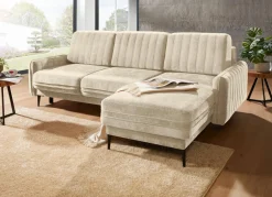 Hot BADER Polsterecke mit Bettfunktion und Bettkasten CREME