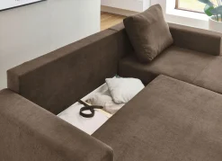 Best BADER Polsterecke mit Bettfunktion und Bettkasten BRAUN