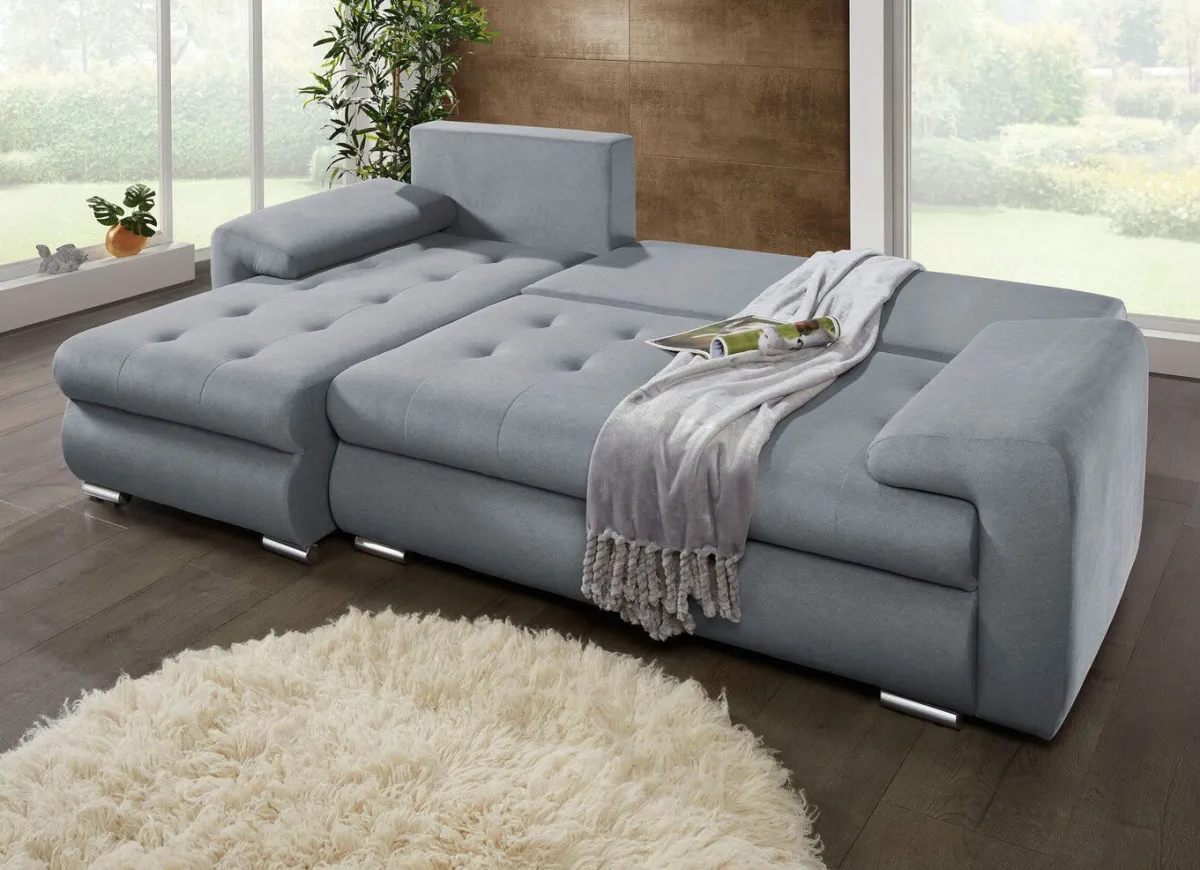 Best BADER Polsterecke mit Bettfunktion und Bettkasten GRAU