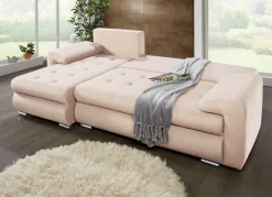 Online BADER Polsterecke mit Bettfunktion und Bettkasten CREME