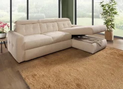 Hot BADER Polsterecke mit Bettfunktion und Bettkasten CREME
