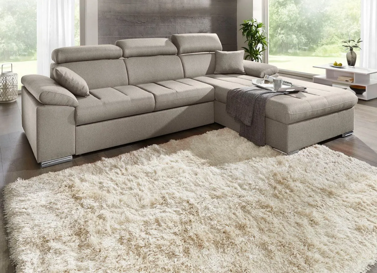 New BADER Polsterecke mit Bettfunktion CREME