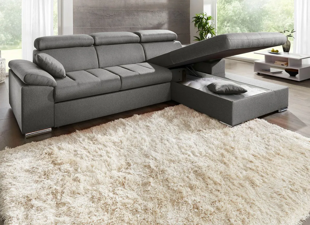Clearance BADER Polsterecke mit Bettfunktion GRAU