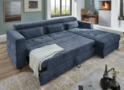 Sale BADER Polsterecke mit Bettfunktion graublau