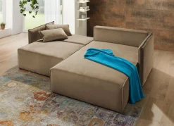 Clearance BADER Polsterecke mit Bettfunktion und Hocker CAMEL