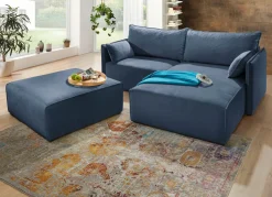 New BADER Polsterecke mit Bettfunktion und Hocker CREME
